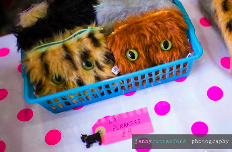 Handmade fluffy cat purse donated by I Like CATS